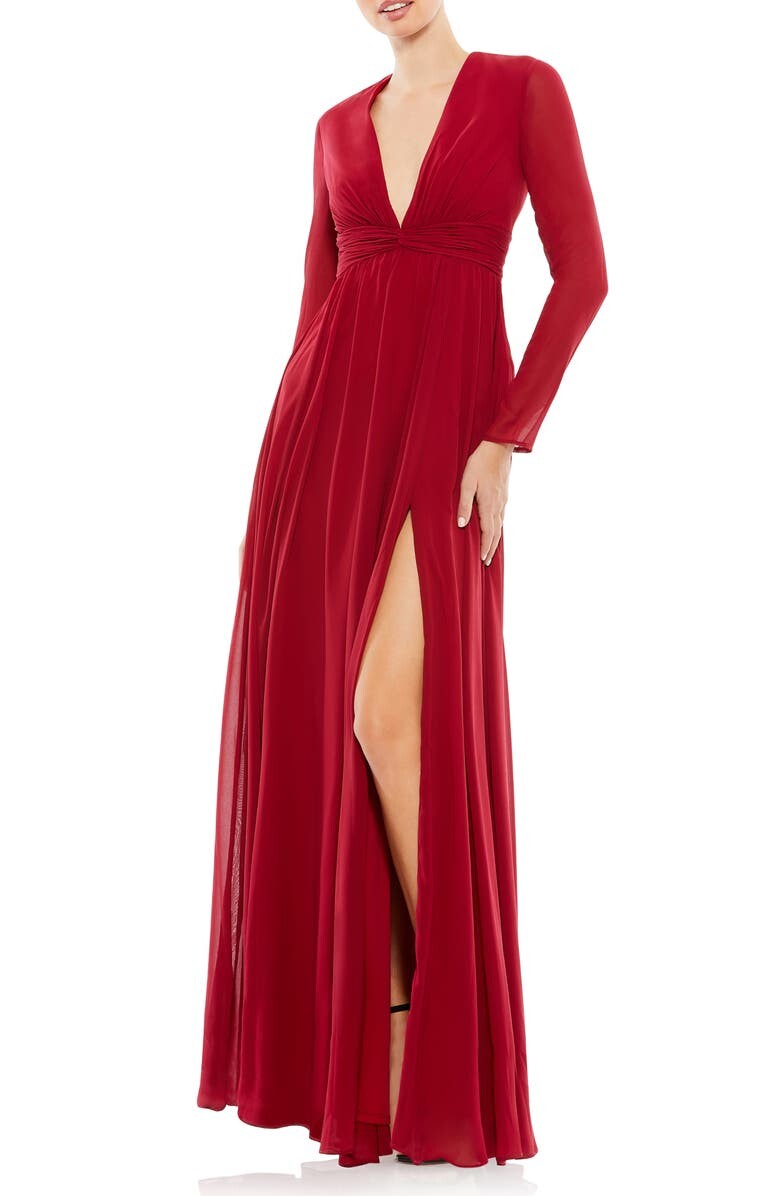 

Шифоновое платье с длинными рукавами и завышенной талией IEENA FOR MAC DUGGAL