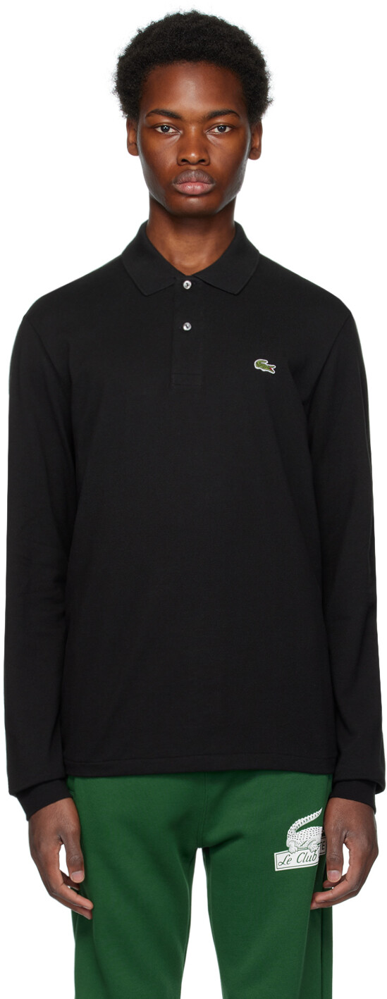 

Черная футболка-поло с длинными рукавами Original Lacoste, Черный