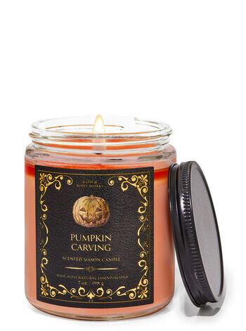

Свеча Mason с одним фитилем Pumpkin Carving, 7 oz / 198 g, Bath and Body Works