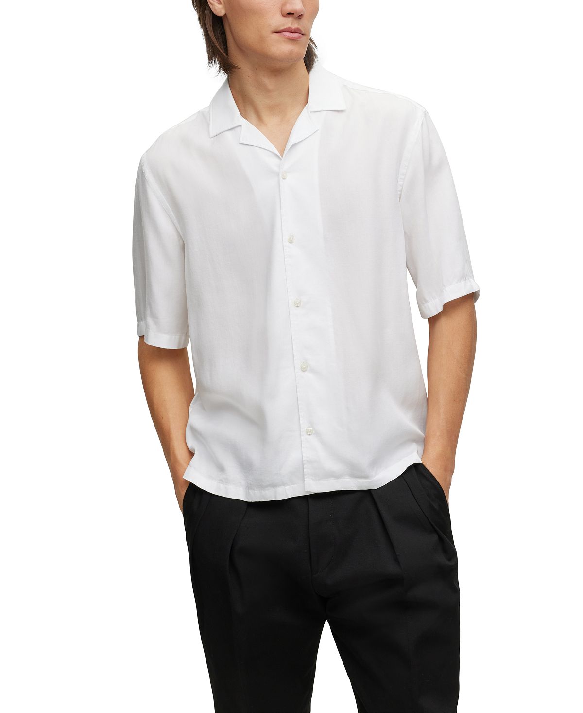 Мужская рубашка обычного кроя с короткими рукавами Hugo Boss