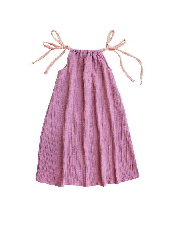 

Муслиновое платье для девочки с бретелями Miela Kids, фуксия