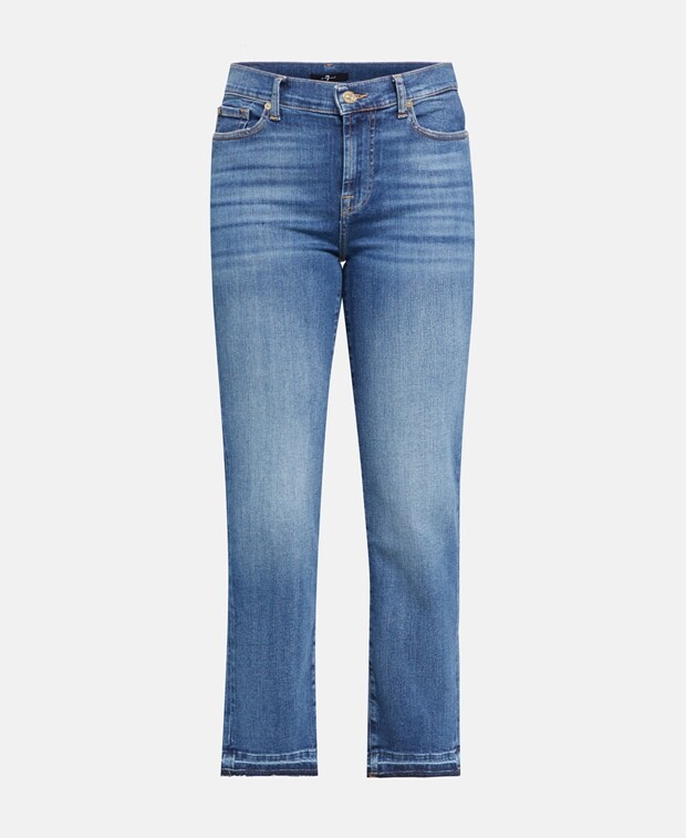 

Джинсы с вырезом 7 for all Mankind, светло-синий