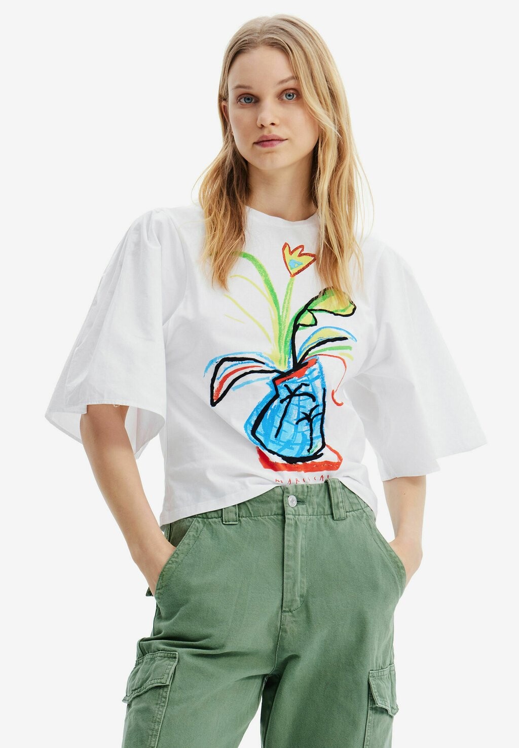 

Футболка с принтом Desigual, белый
