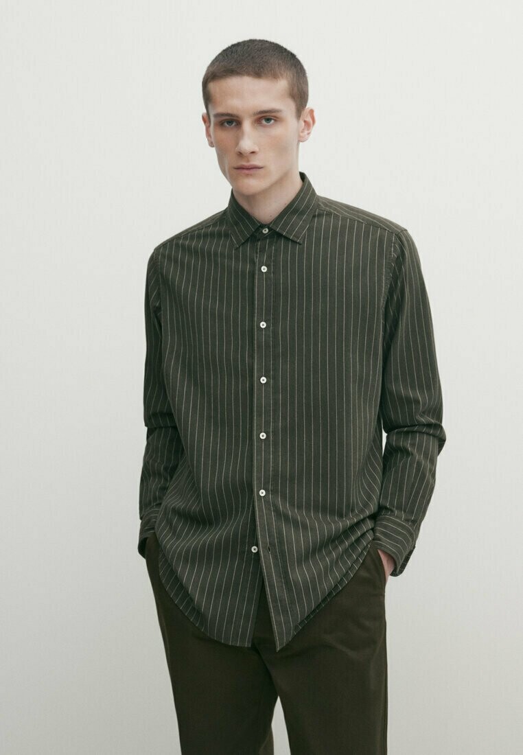 

Рубашка STRIPED Massimo Dutti, цвет dark green