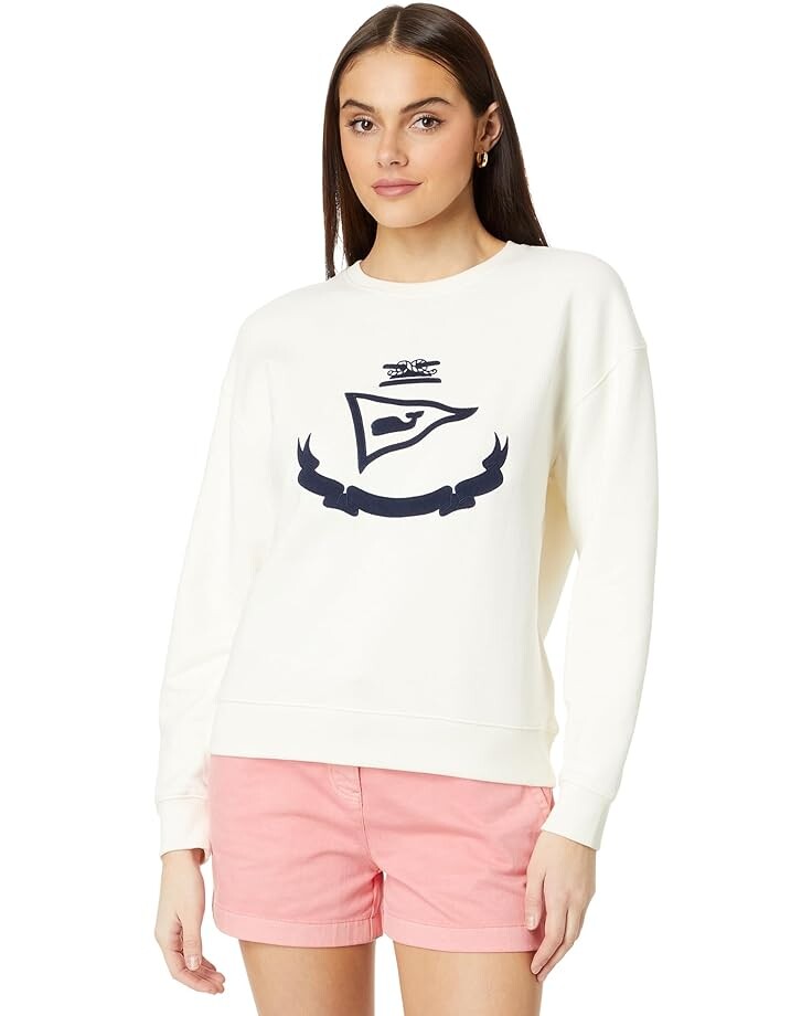 

Свитер Vineyard Vines Classic Crew Embrodered Sweatshirt, цвет Marshmallow