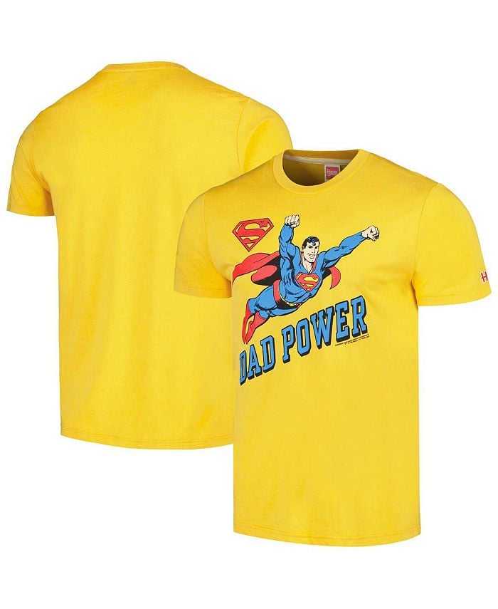 

Мужская золотая футболка Superman Dad Power Tri-Blend Homage, золото