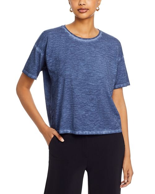 

Хлопковая футболка свободного кроя с круглым вырезом Eileen Fisher, цвет Blue