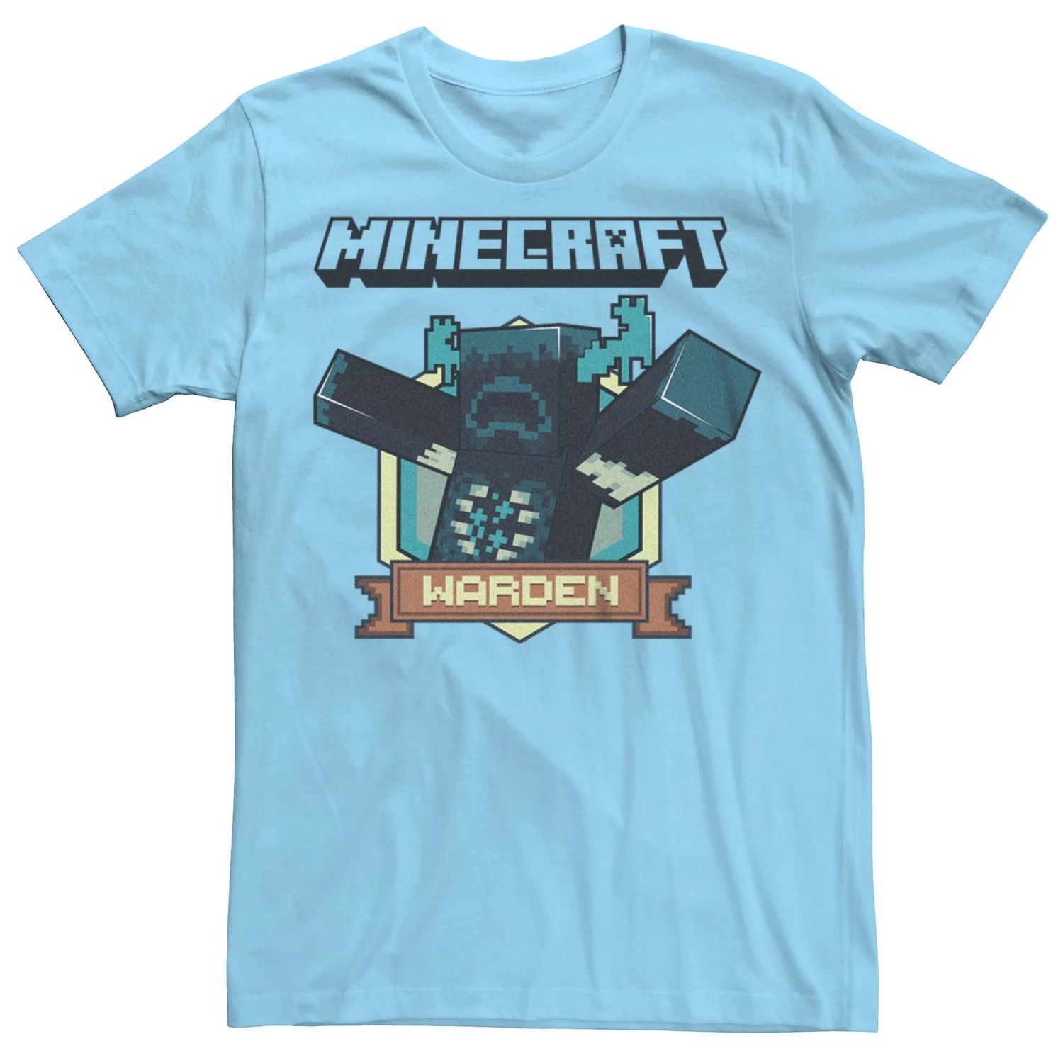Мужская футболка с рисунком Minecraft Warden Badge Licensed Character