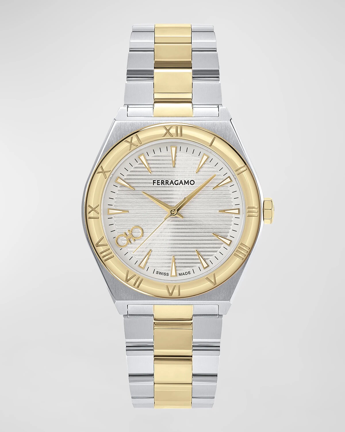 

Мужские часы Vega Upper East, 40 мм, с ремешком-браслетом, двухцветные Ferragamo, цвет Two Tone