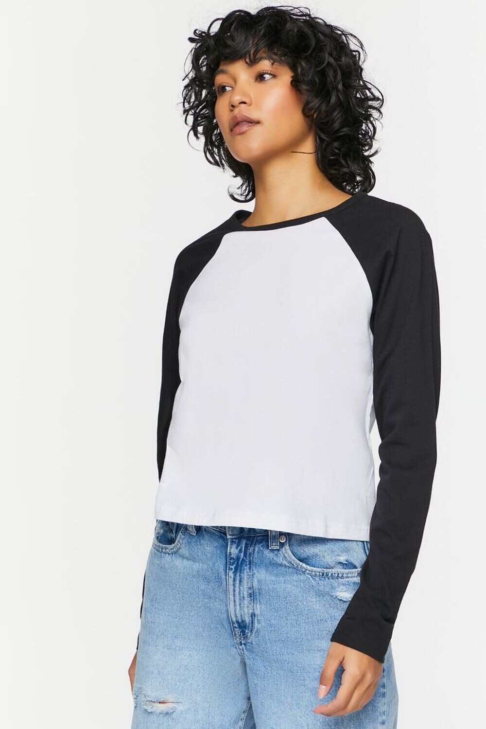 

Футболка реглан Forever 21, черный