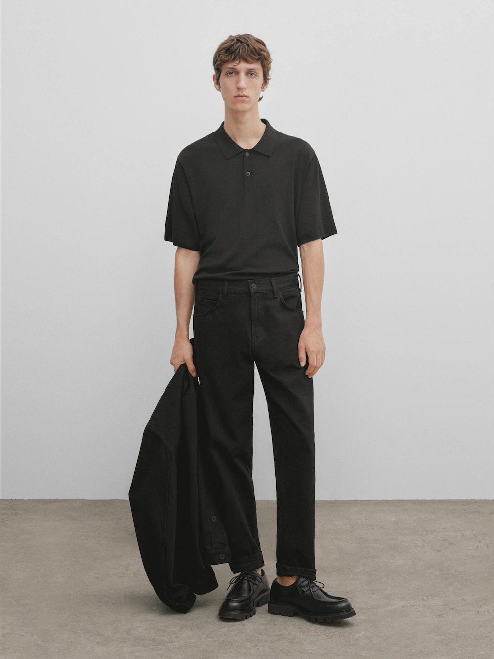 

Прямые джинсы - studio Massimo Dutti, черный
