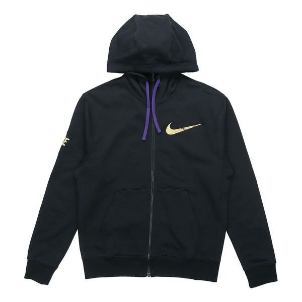 Куртка Nike Zipper Cardigan Casual Sports Fleece Lined Hooded Jacket Black, черный