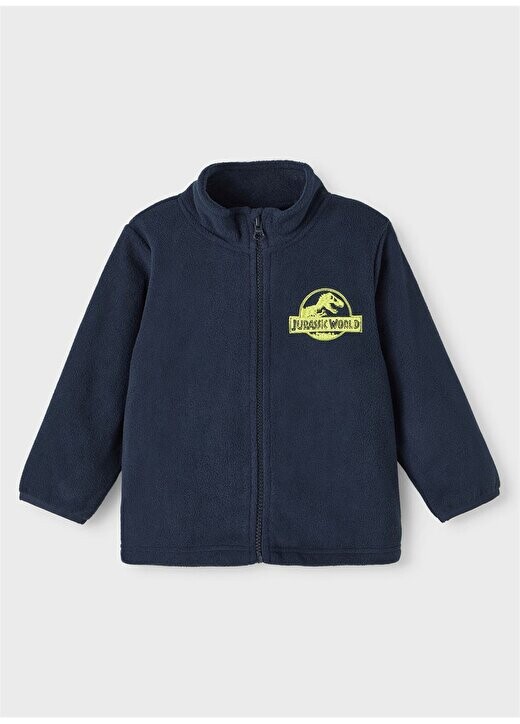 

Темно-синий свитер для маленьких мальчиков на молнии с вышивкой NMMJULEN JURASSIC FLEECE VDE Name İt, темно-синий