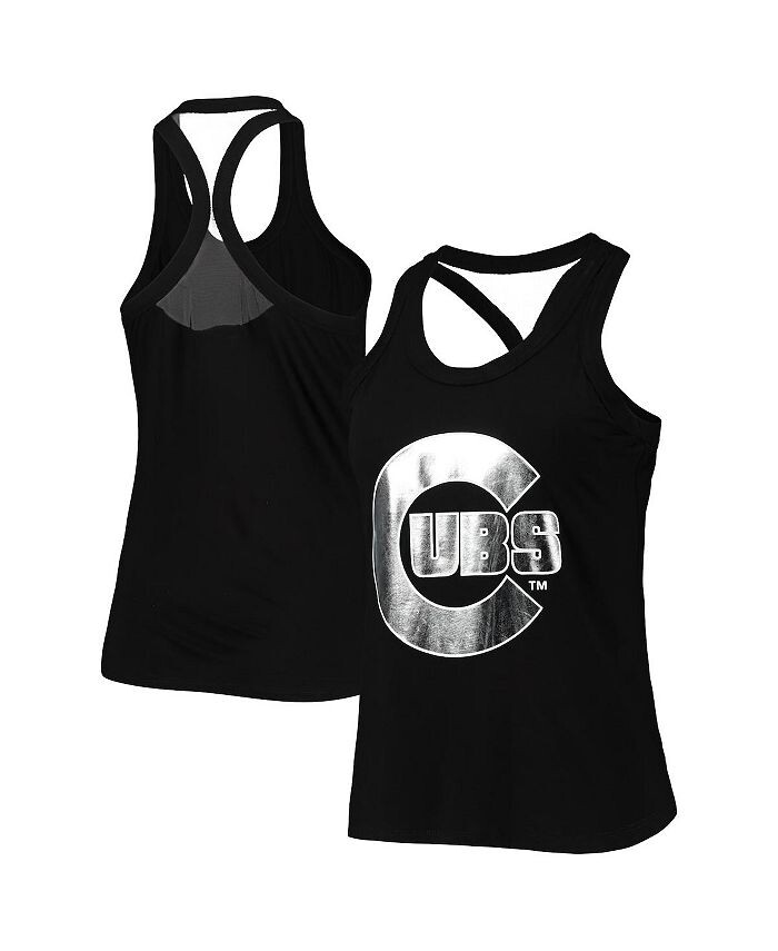 

Черная женская майка Chicago Cubs Tonal Athleisure Racerback The Wild Collective, черный