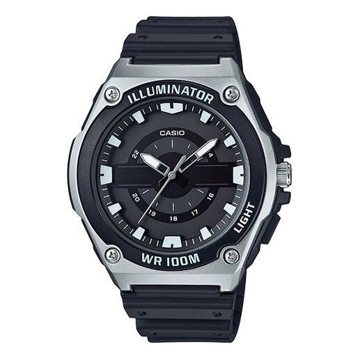 

Часы CASIO Waterproof Mens SilverBlack Analog, черный