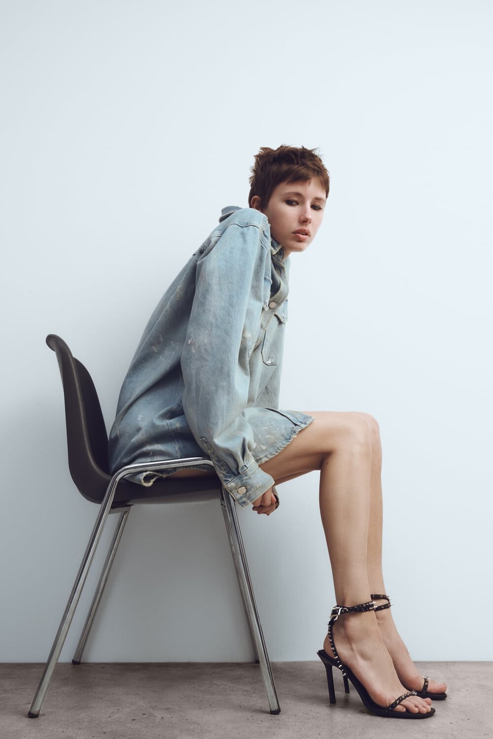 

Босоножки на высоком каблуке ZARA, черный