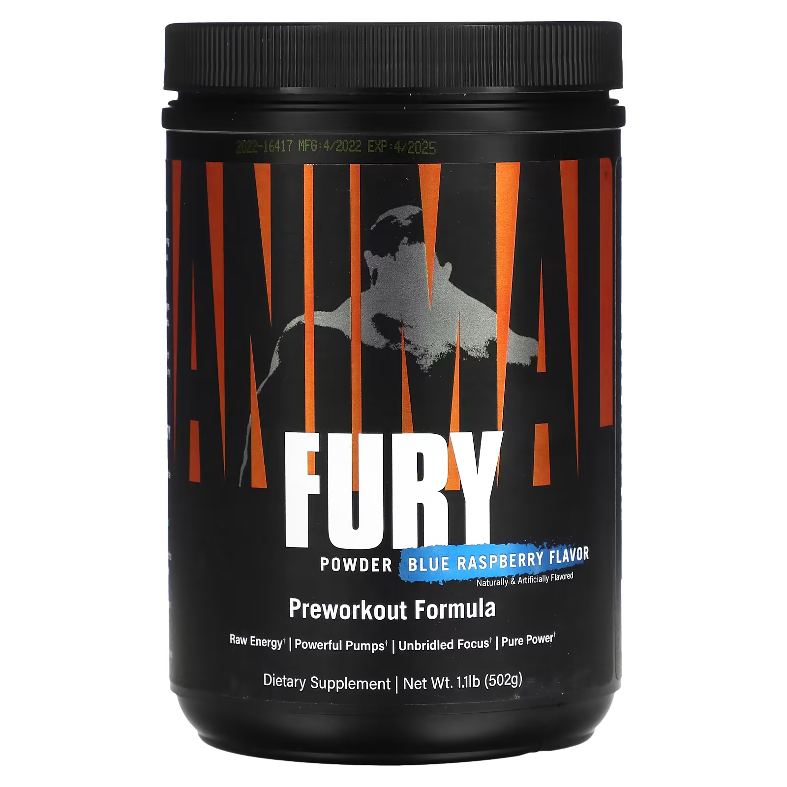 Пищевая добавка Animal Fury Powder, голубая малина цена и фото