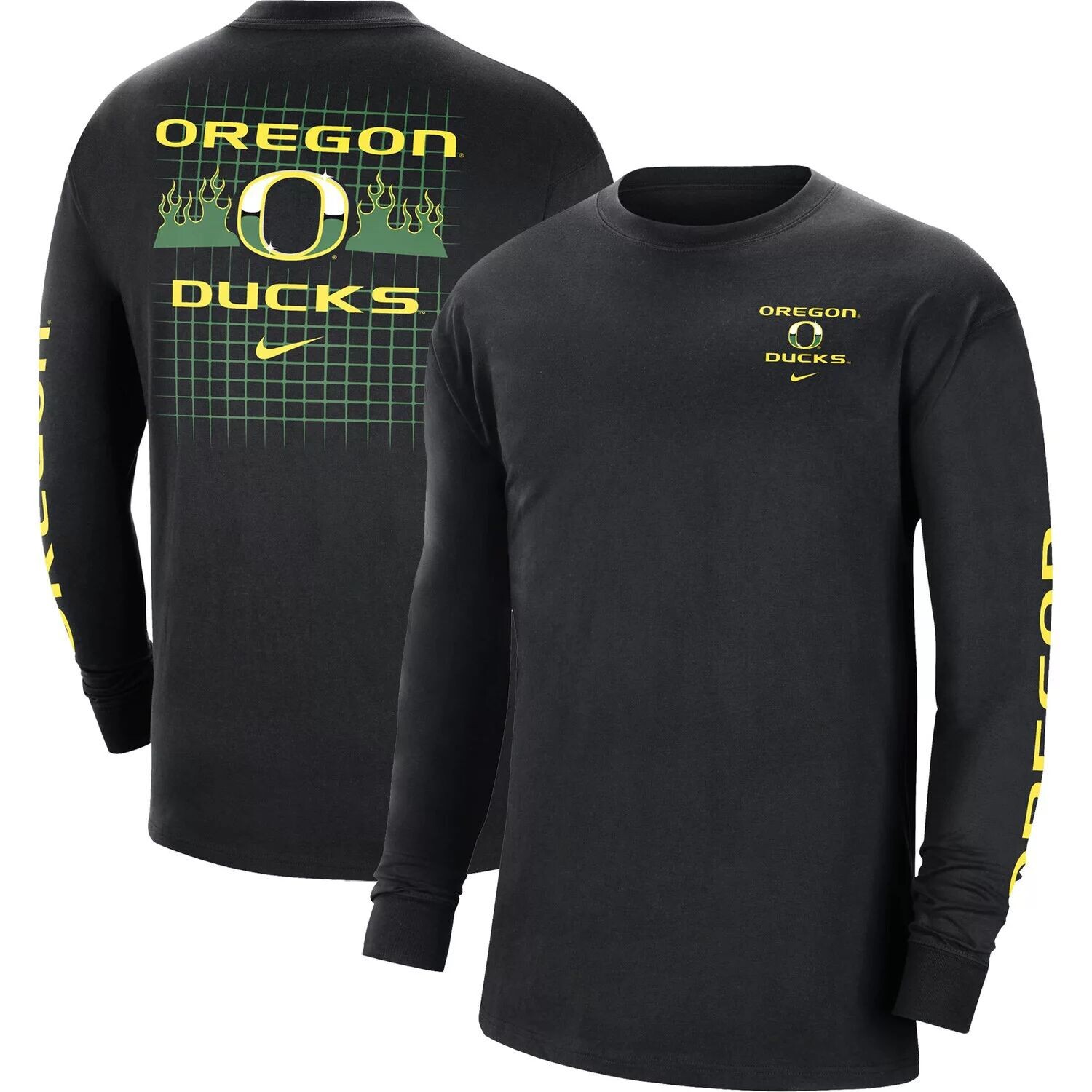 

Мужская черная футболка с длинным рукавом Oregon Ducks Tour Max 90 Nike, Черный