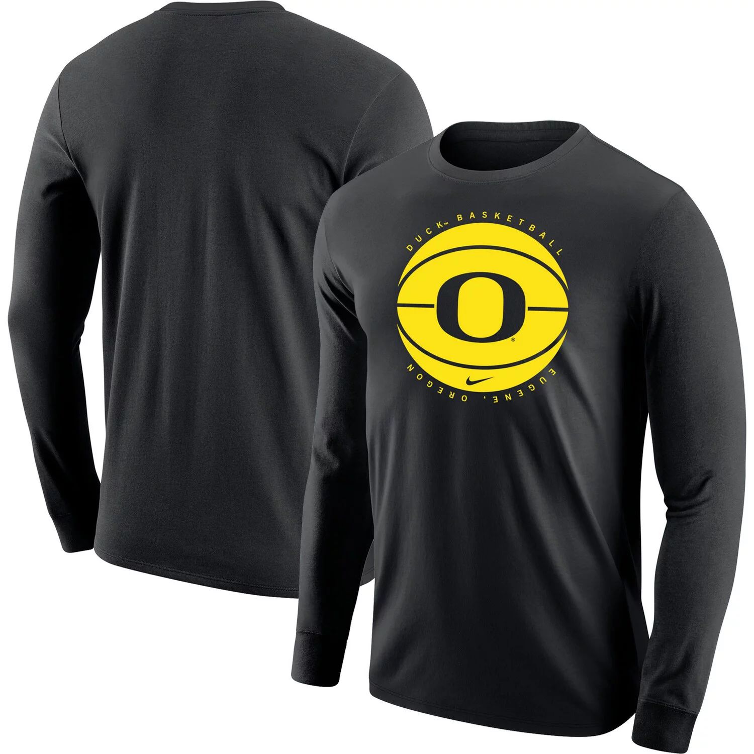 Мужская черная баскетбольная футболка с длинным рукавом Oregon Ducks Nike