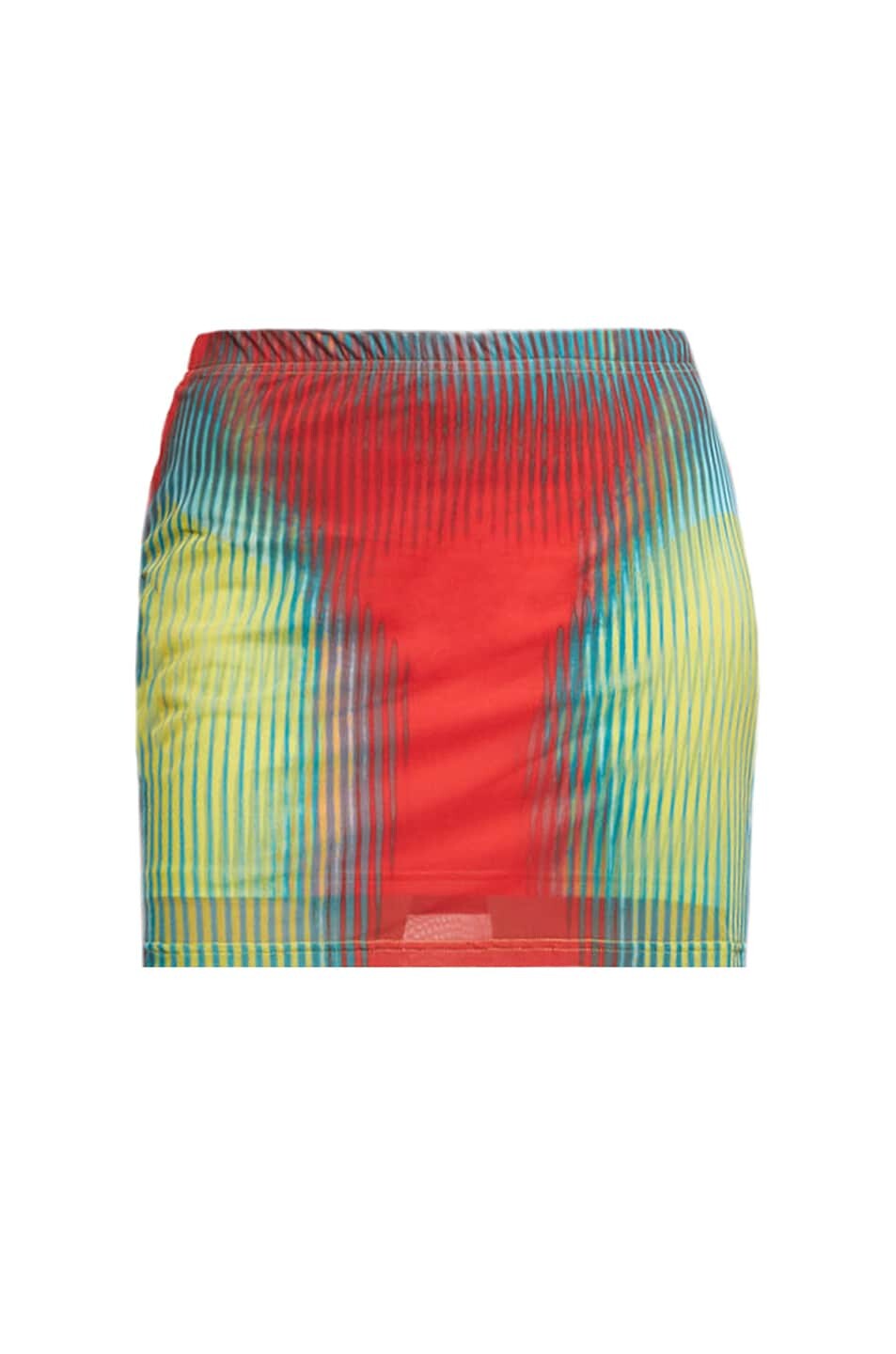 

Юбка мини Y/Project X Jean-Paul Gaultier Body Morph, цвет Yellow, Red, & Blue