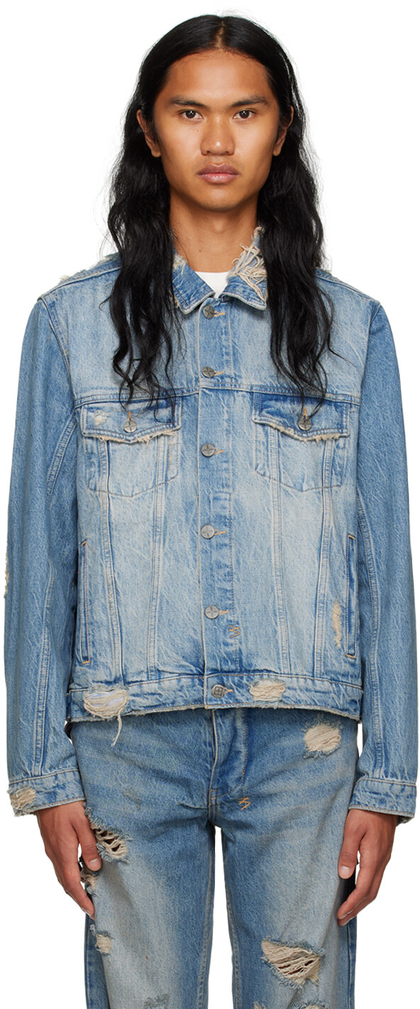 

Синяя джинсовая куртка Classic Heritage Repair Ksubi, Синий
