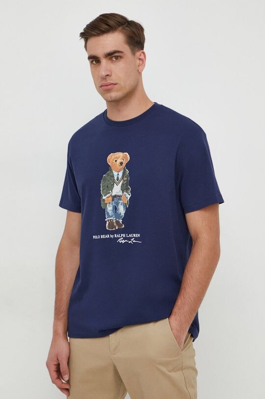 

Хлопковая футболка Polo Ralph Lauren, темно-синий