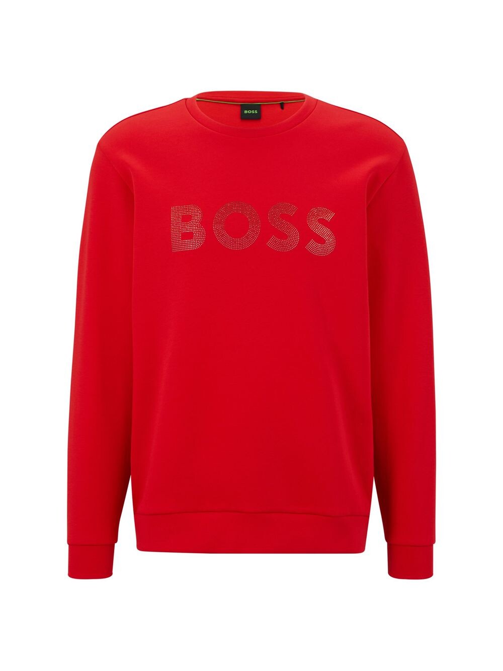 

Толстовка из смесового хлопка с логотипом со стразами BOSS, красный