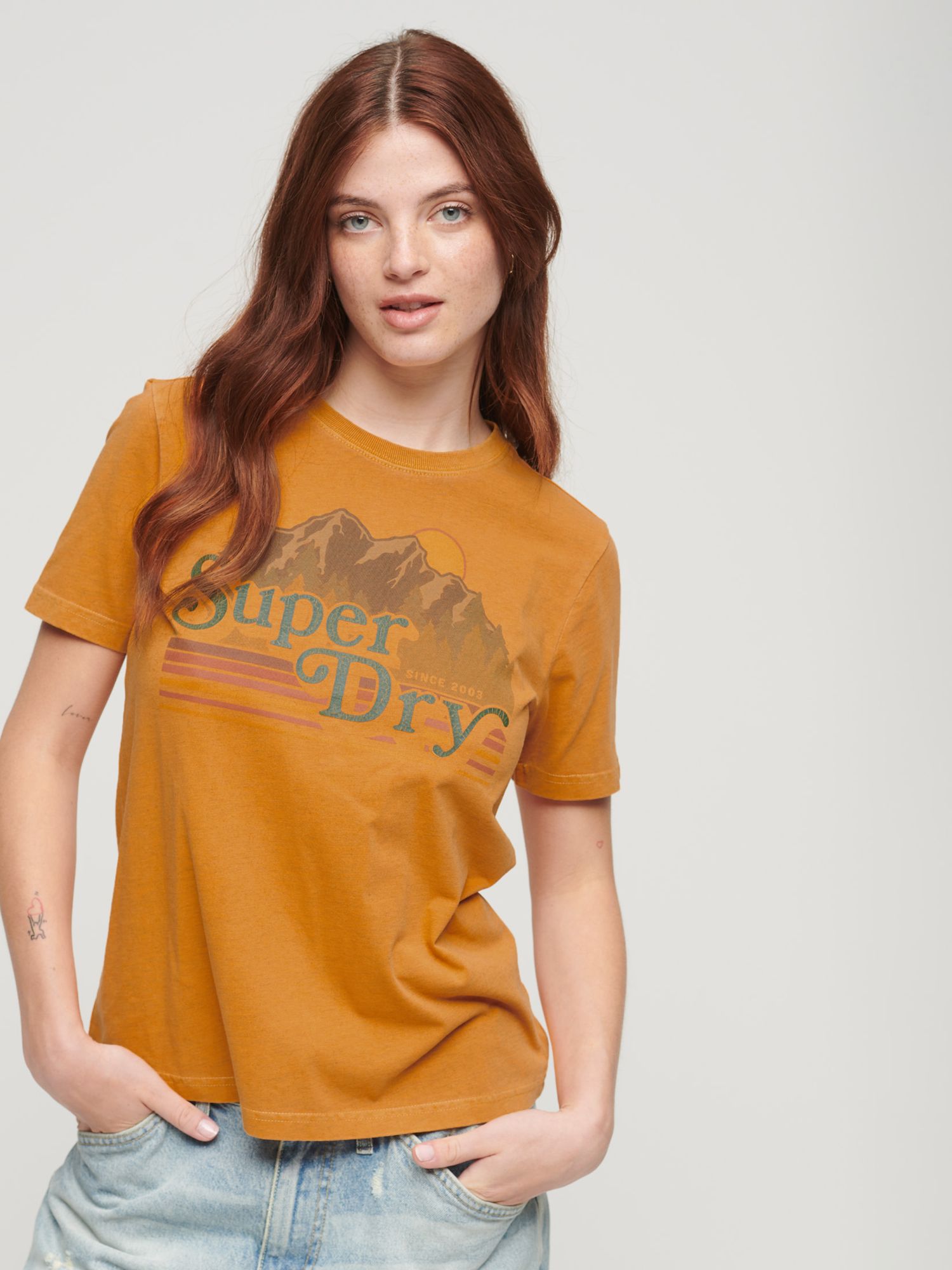 

Футболка с рисунком в полоску для улицы Superdry, золотой жезл, Желтый