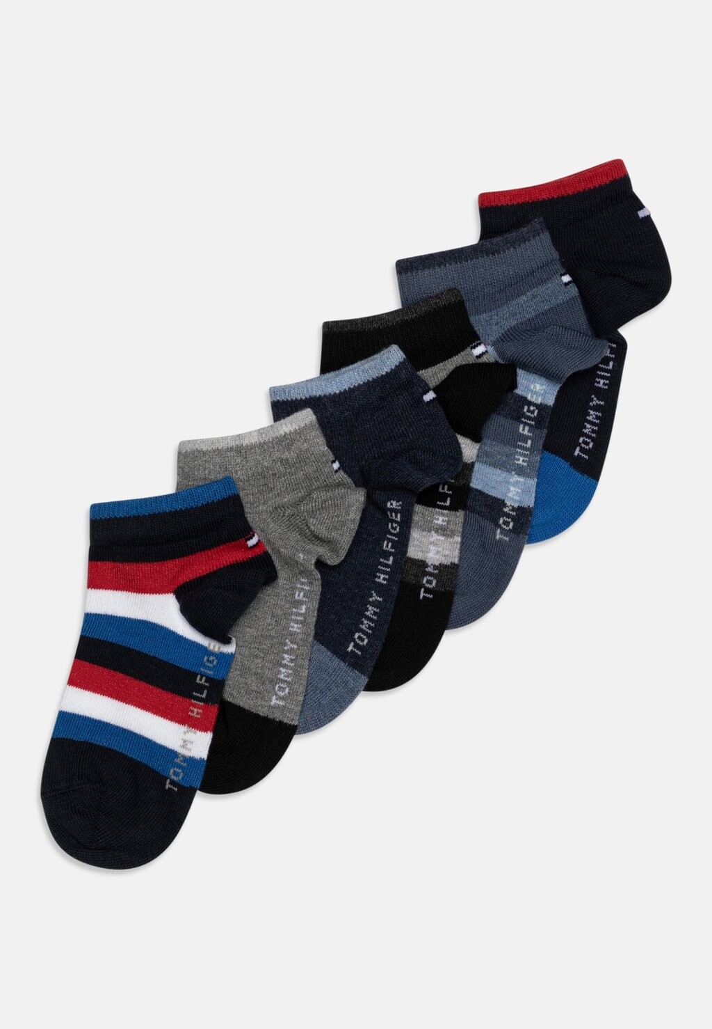 

Носки KIDS BASIC STRIPE QUARTER 6 PACK Tommy Hilfiger, цвет black/midnight blue