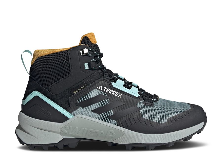 

Кроссовки adidas Terrex Swift R3 Mid Gore-Tex 'Black Aqua Yellow', синий