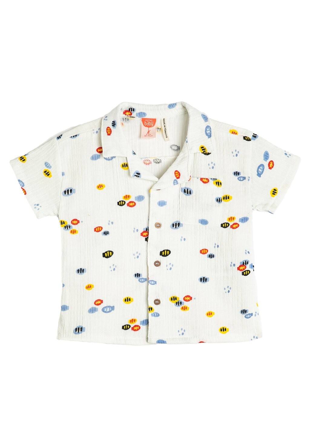 

Рубашка SHORT SLEEVE POCKET DETAIL PRINTED Koton, цвет ecru