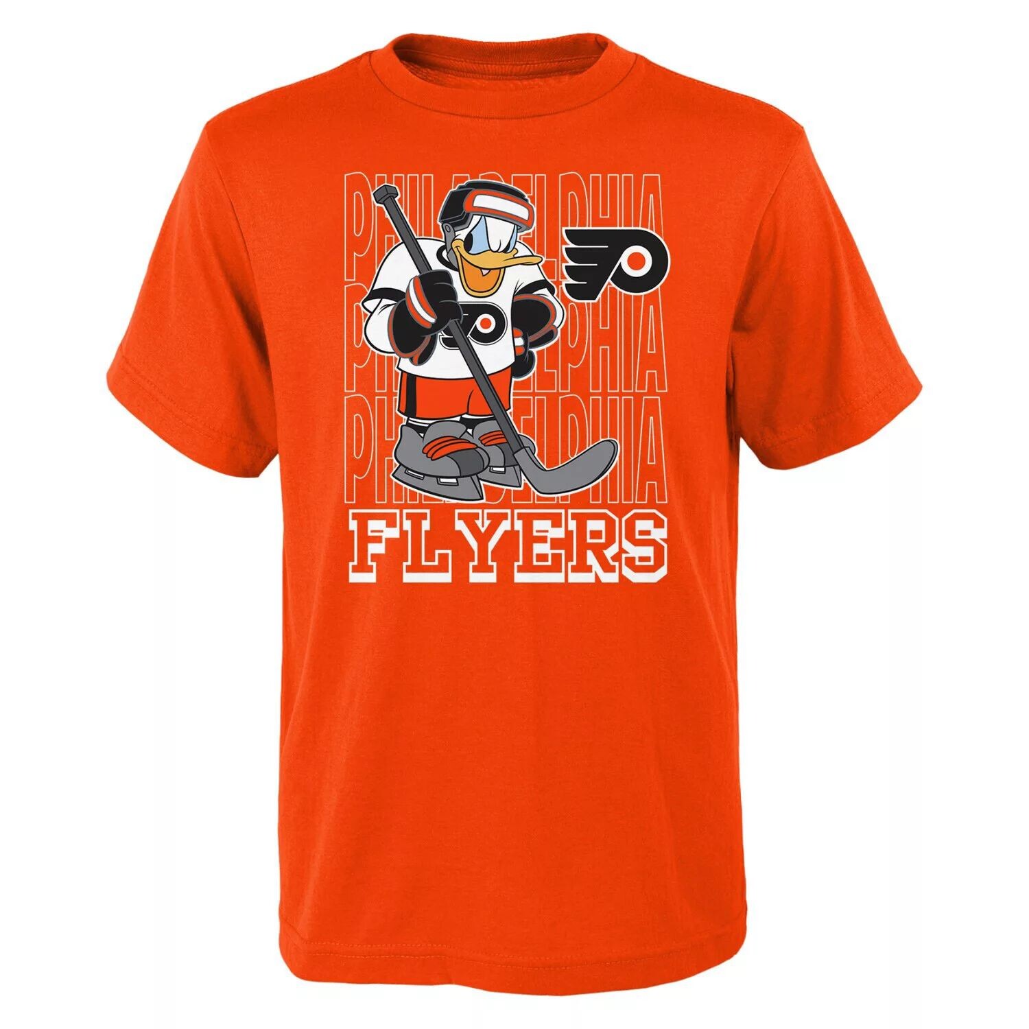 

Молодежная оранжевая футболка Philadelphia Flyers Disney Donald Duck Three-Peat Outerstuff, Оранжевый