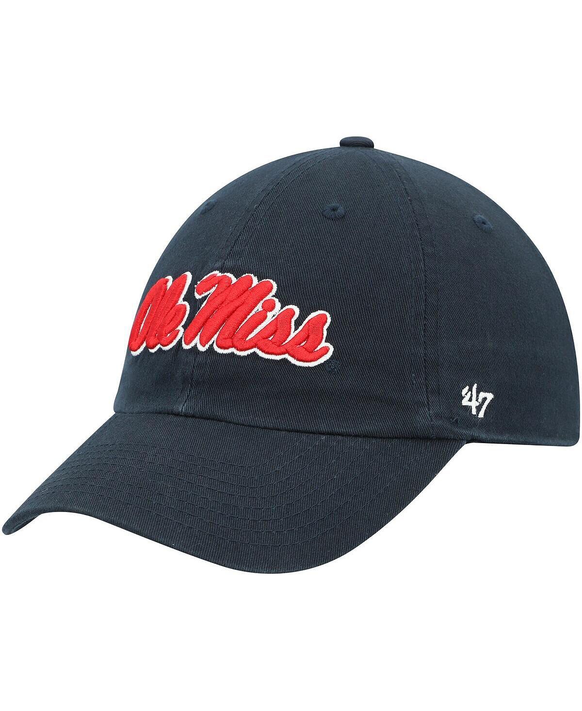 

Мужская темно-синяя регулируемая шапка Ole Miss Rebels Clean-Up '47 Brand