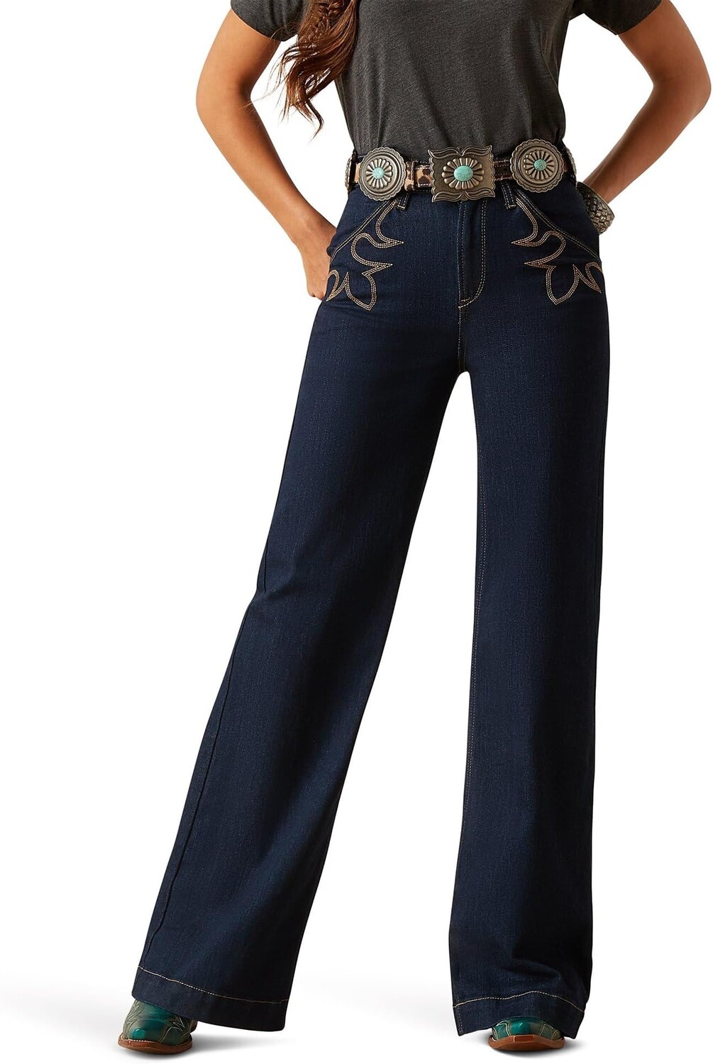 

Джинсы Ultra High-Rise Western Wide in Rinse Ariat, цвет Rinse