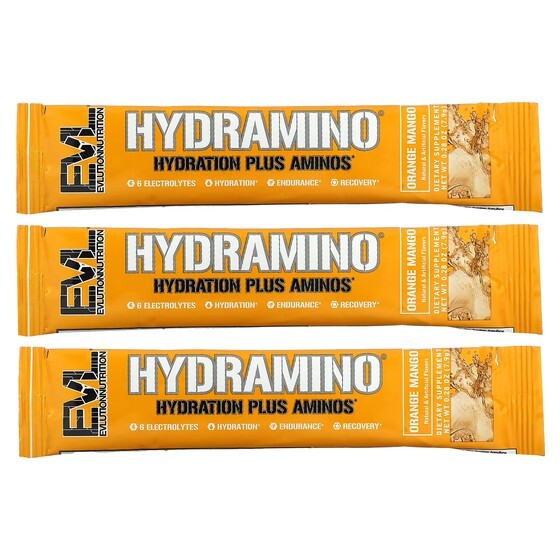 

Пищевая добавка EVLution Nutrition HydrAmino, апельсин и манго, 3 палочки по 7,9 г