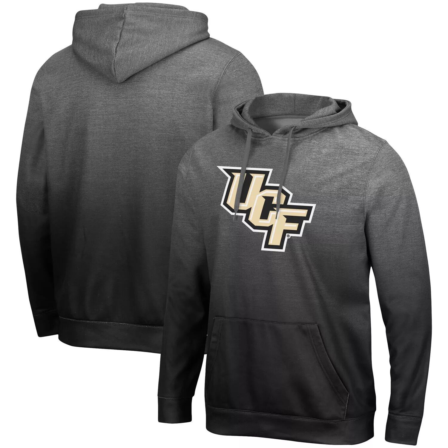 

Мужской серый пуловер с градиентом UCF Knights с капюшоном Colosseum