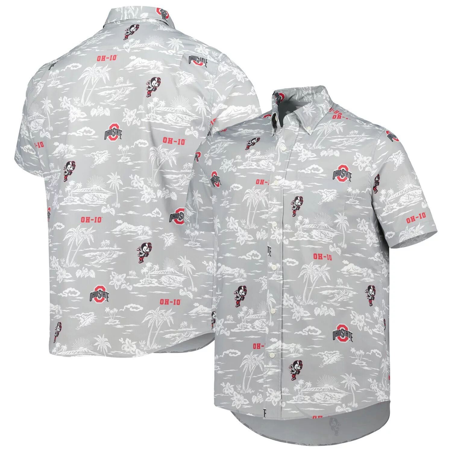 

Мужская классическая рубашка на пуговицах Reyn Spooner Grey Ohio State Buckeyes