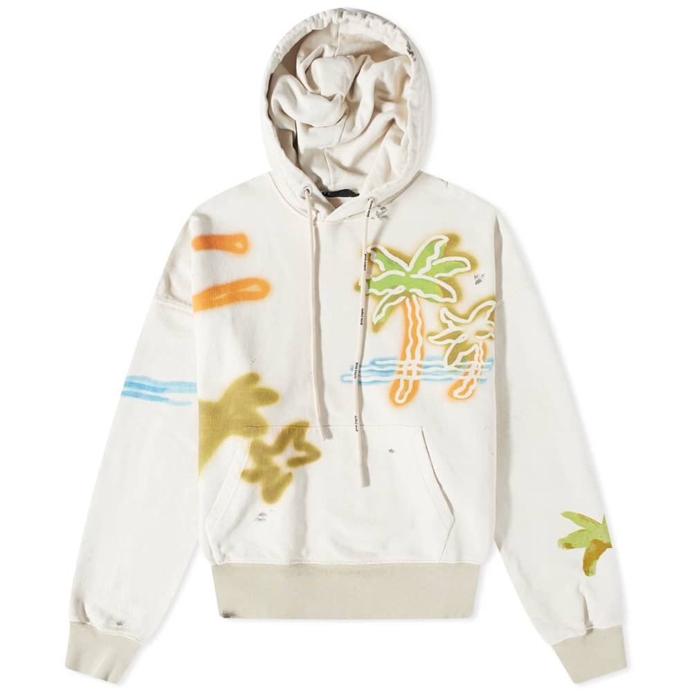 

Толстовка с капюшоном Palm Angels Neon Palm Popover, белый