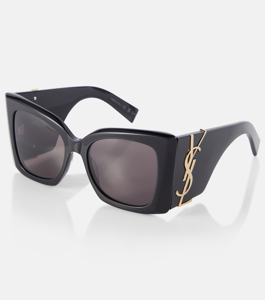 цена Большие солнцезащитные очки SL M119 Blaze Saint Laurent, черный