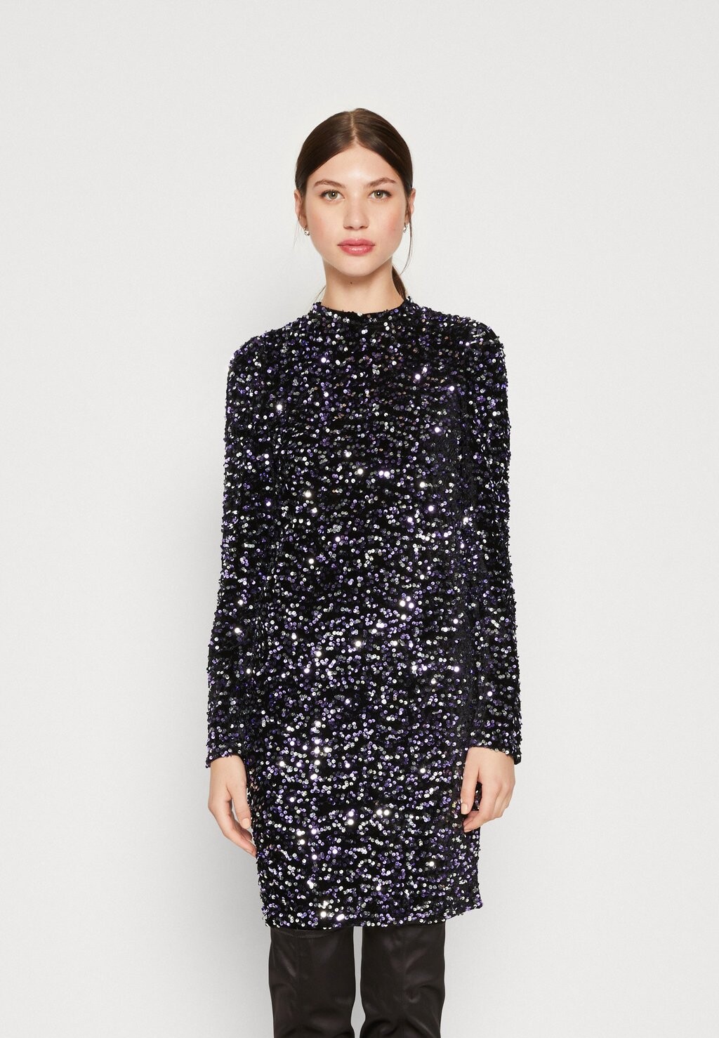 

Элегантное платье PCKAM DRESS Pieces, черный/фиолетовый/серебристый