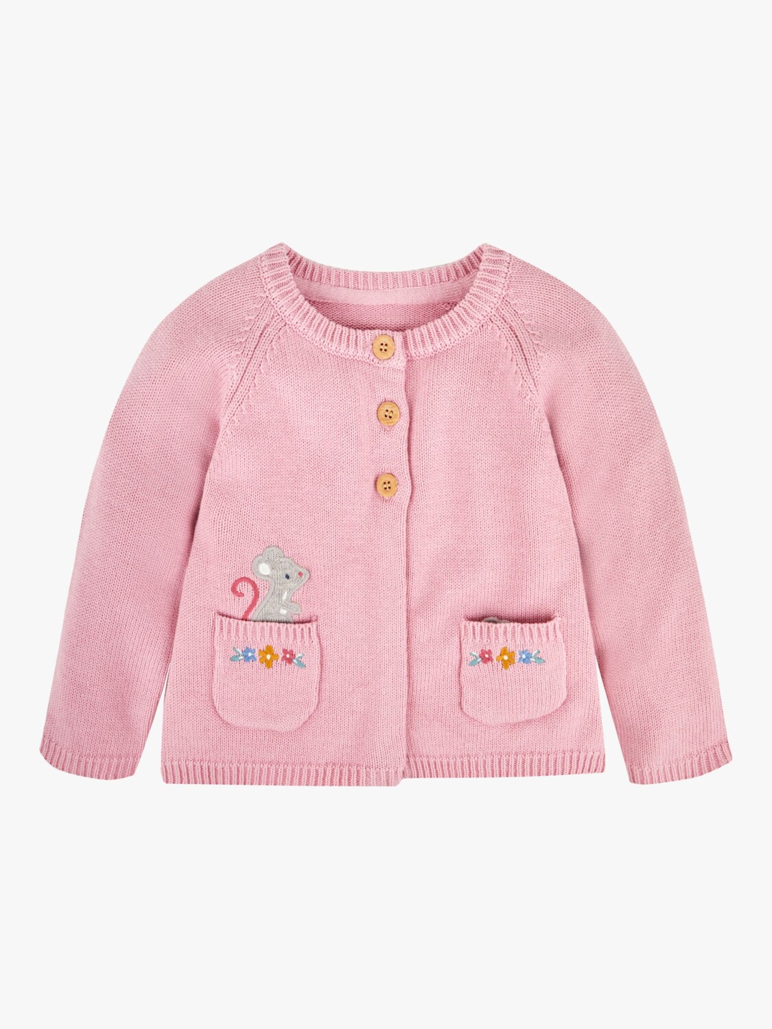 

Карманный кардиган с аппликацией Baby Mouse JoJo Maman Bébé, розовый