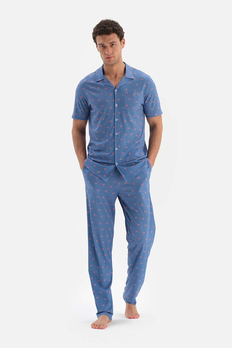 Пижама с короткими рукавами и нагрудным карманом Dagi, синий