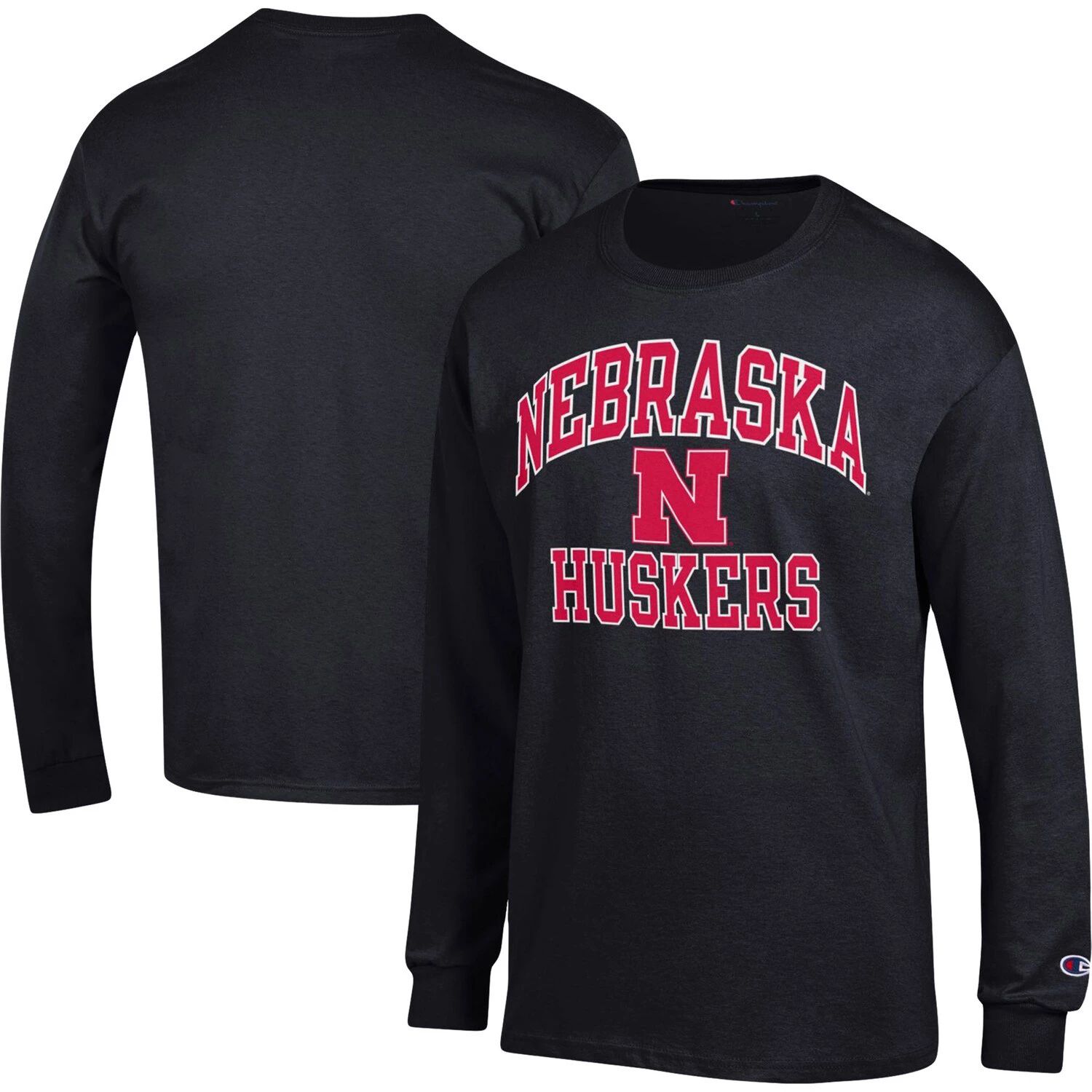 

Мужская черная футболка с длинным рукавом Nebraska Huskers High Motor Champion