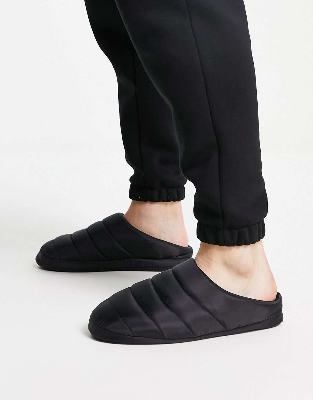 

Черные пуховые тапочки ASOS DESIGN