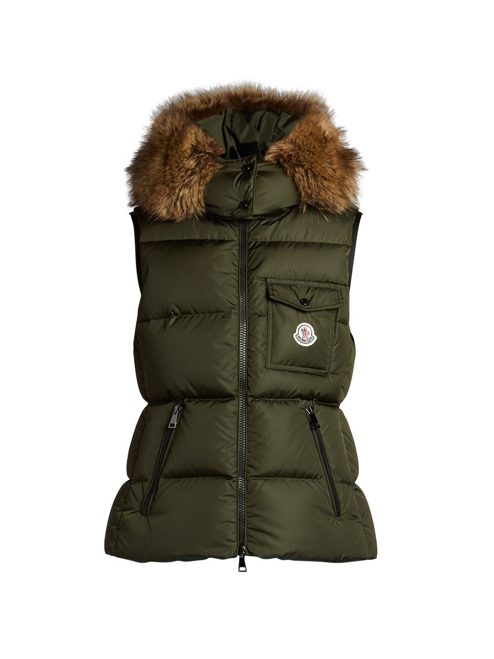 

Жилет Bairon с отделкой из искусственного меха Moncler, зеленый