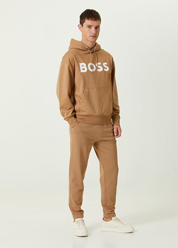 

Бежевые спортивные штаны с логотипом Boss, Бежевый