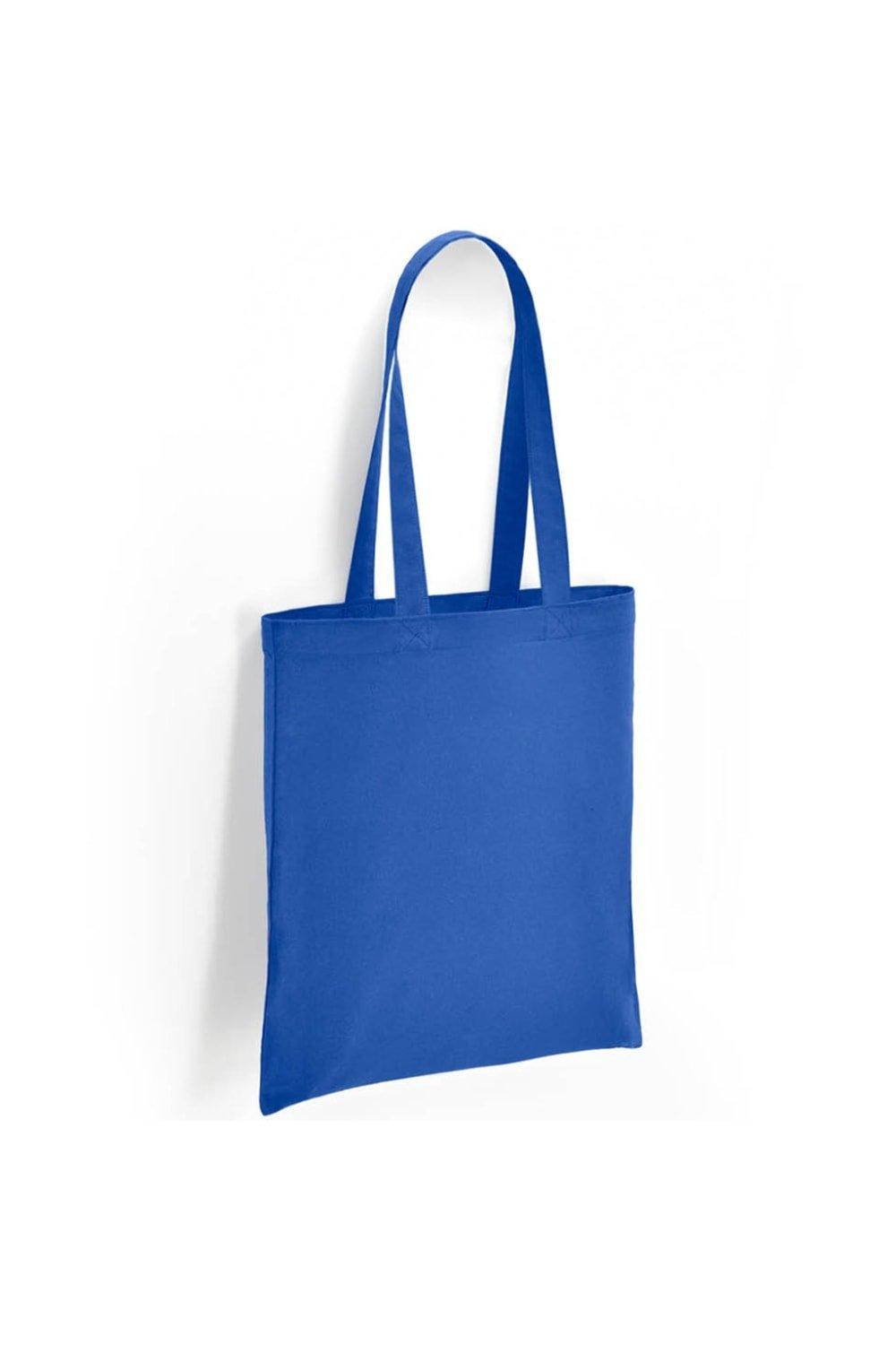 Хлопковая большая сумка объемом 10 л с длинной ручкой Brand Lab, синий