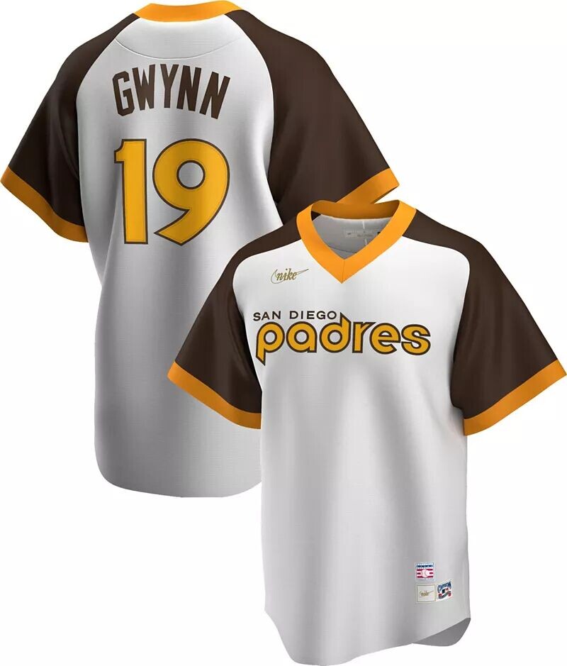 

Мужской белый пуловер с v-образным вырезом Nike San Diego Padres Tony Gwynn #19 Cooperstown