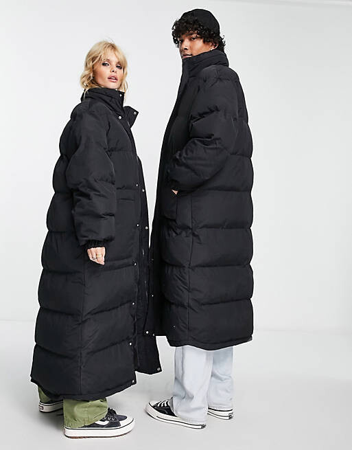 

Черный удлиненный пуховик унисекс Reclaimed Vintage