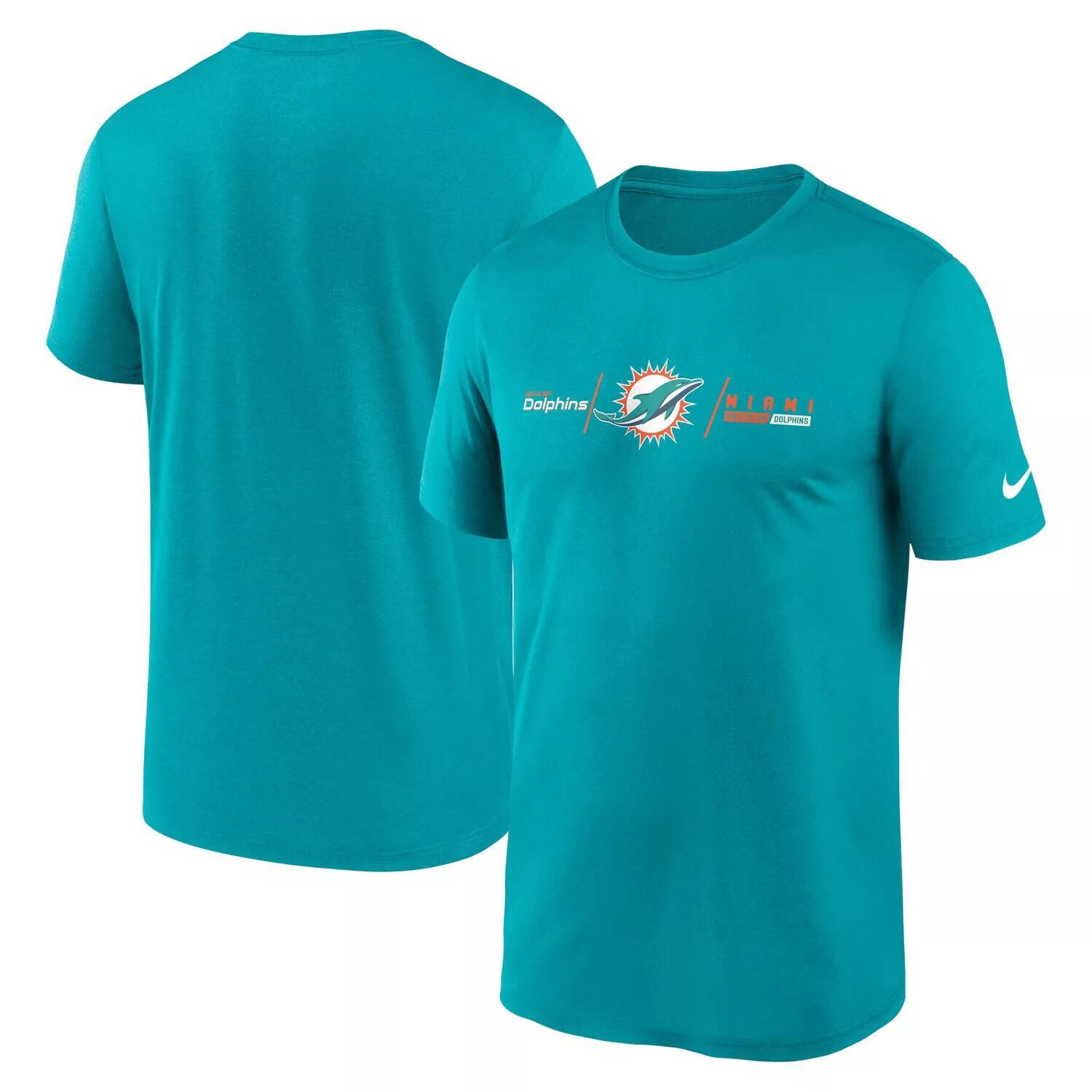 

Мужская футболка Aqua Miami Dolphins Horizontal Lockup Legend Performance Nike